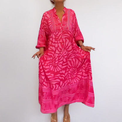 Relaxed Fit Casual Print Dress for Women - Nocini