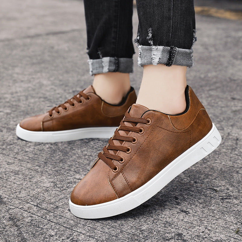 Men's Classic Low Top Lace Leather Sneakers - Nocini
