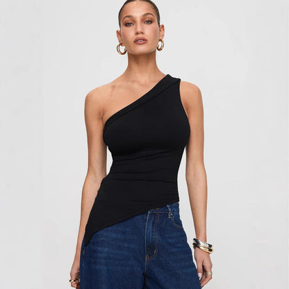 Women's Slim Fit Asymmetrical Stretch Top