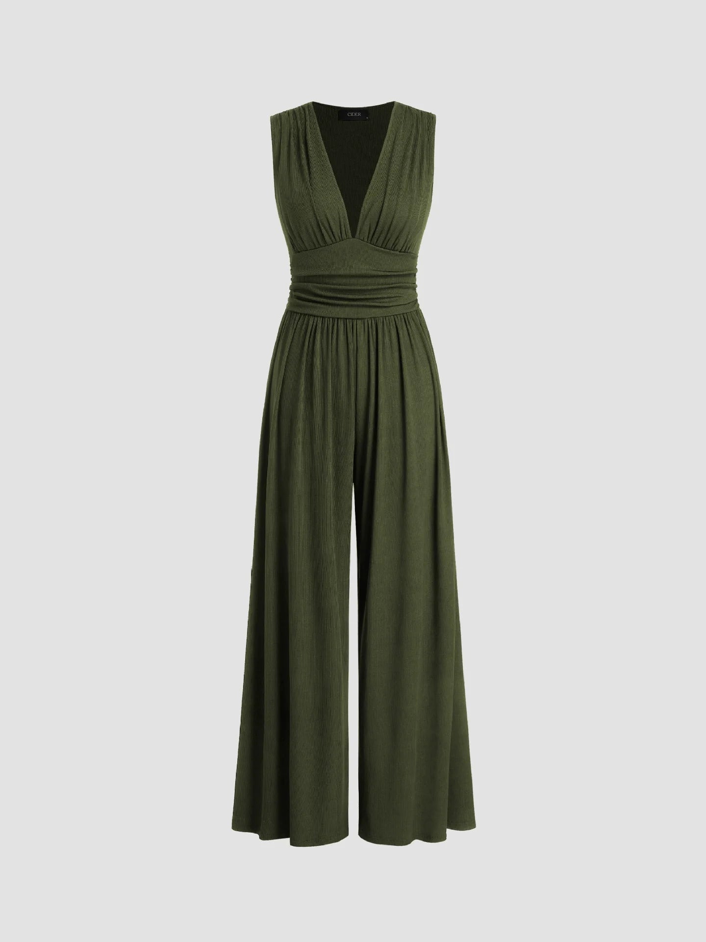 Comfortable Women's Wide Leg Jumpsuit V-Neck Design