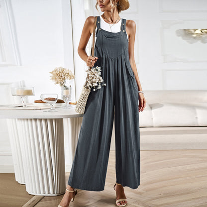 Loose Fit Women's Overalls with Adjustable Straps - Nocini