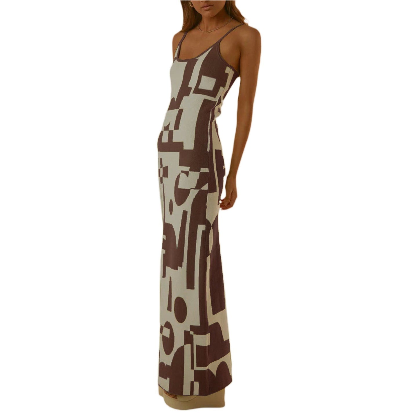 Women's Long Sleeve Maxi Dress with Floral Print