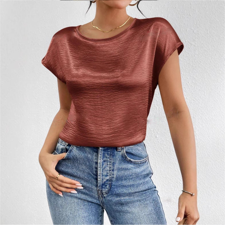 Casual Loose Fit Women's Short Sleeve Top