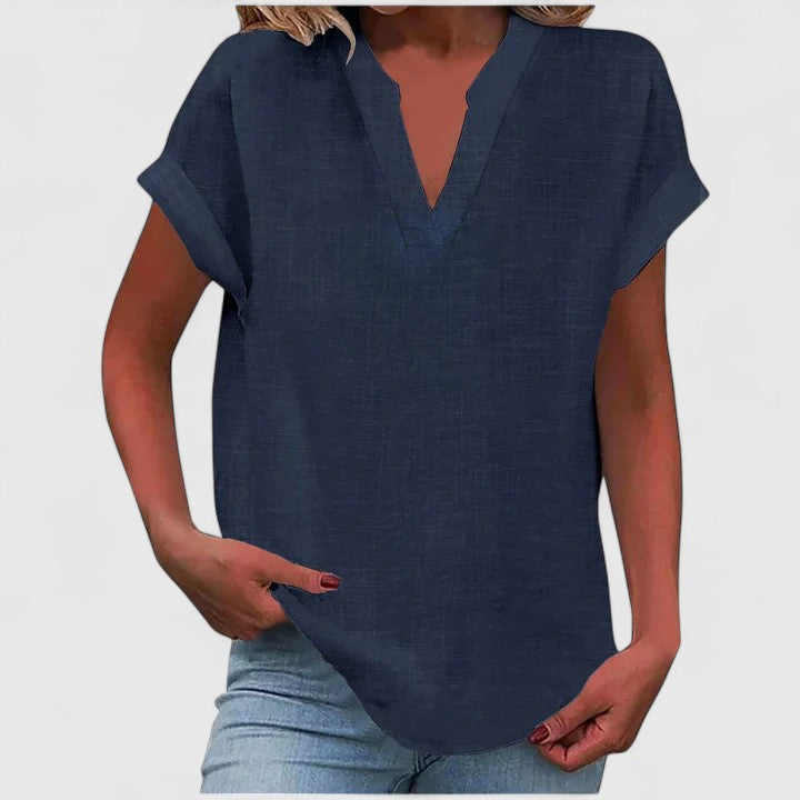 Elegant V-Neck Top for Women's Daily Wear