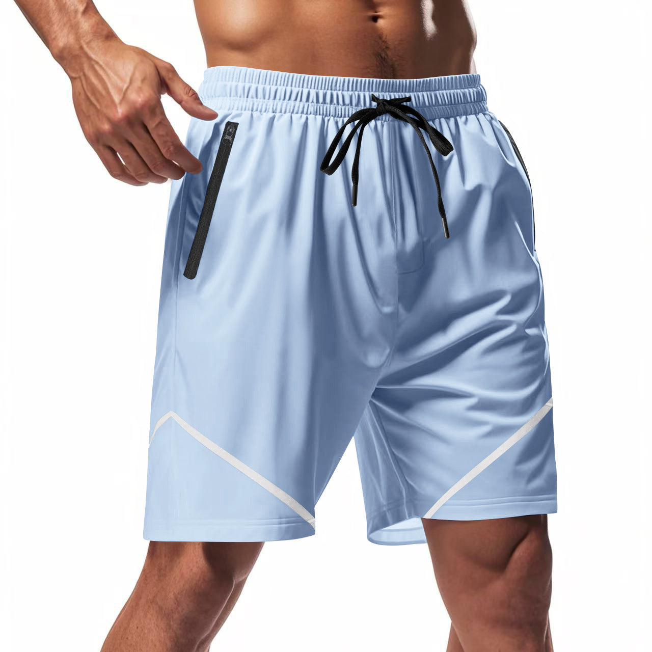 Men's Athletic Shorts - Breathable - Relaxed Fit - Zip Pockets