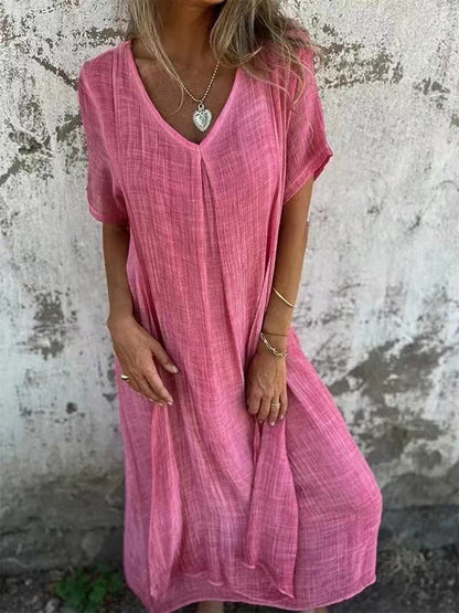 Relaxed Fit V-neck Summer Dress