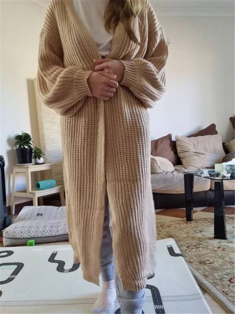 Cozy Wool Open Front Long Sleeve Cardigan