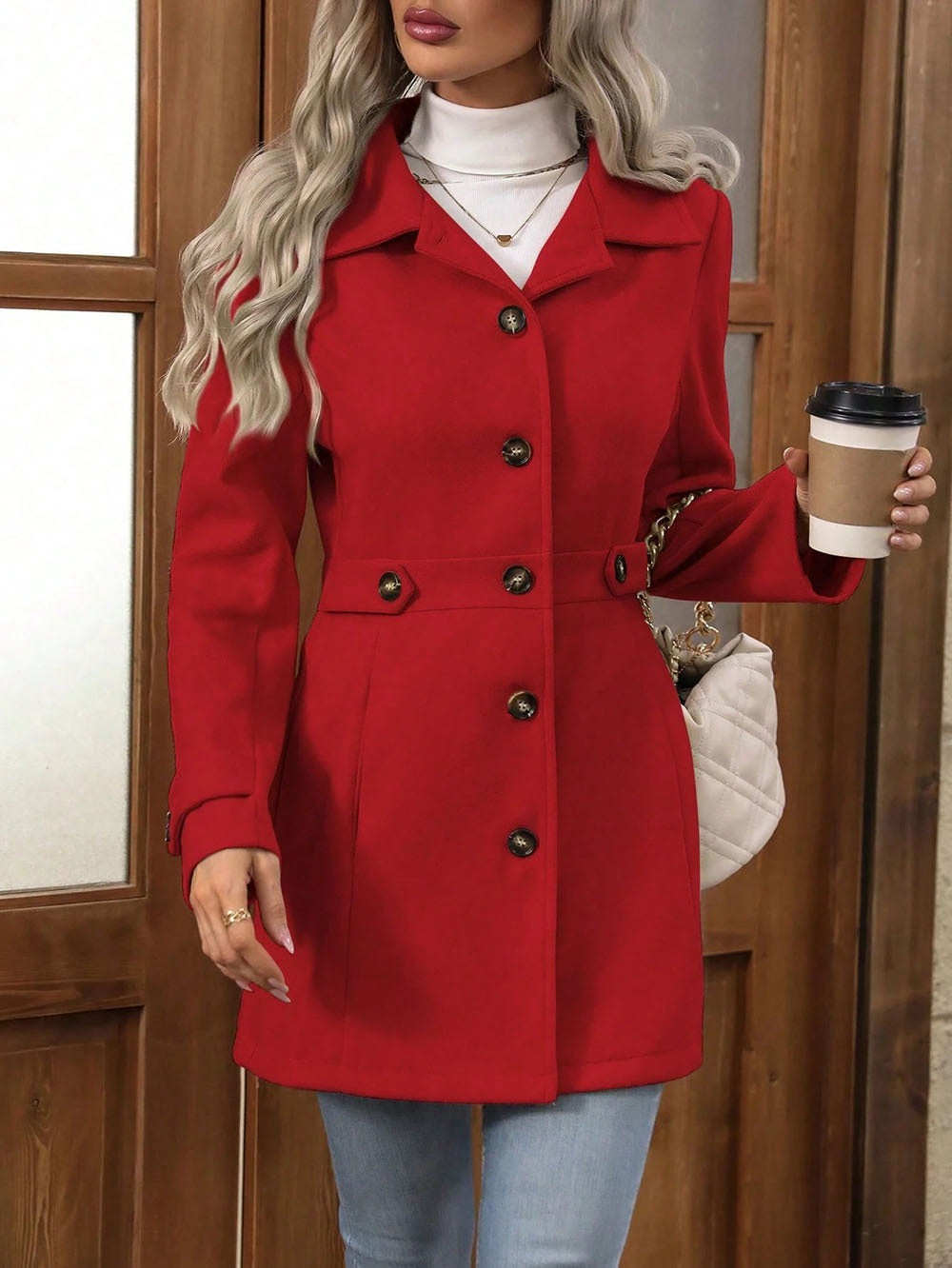 Classic Fit Women's Wool Trench Coat