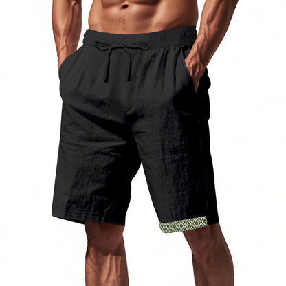 Relaxed Fit Linen Shorts with Adjustable Waistband