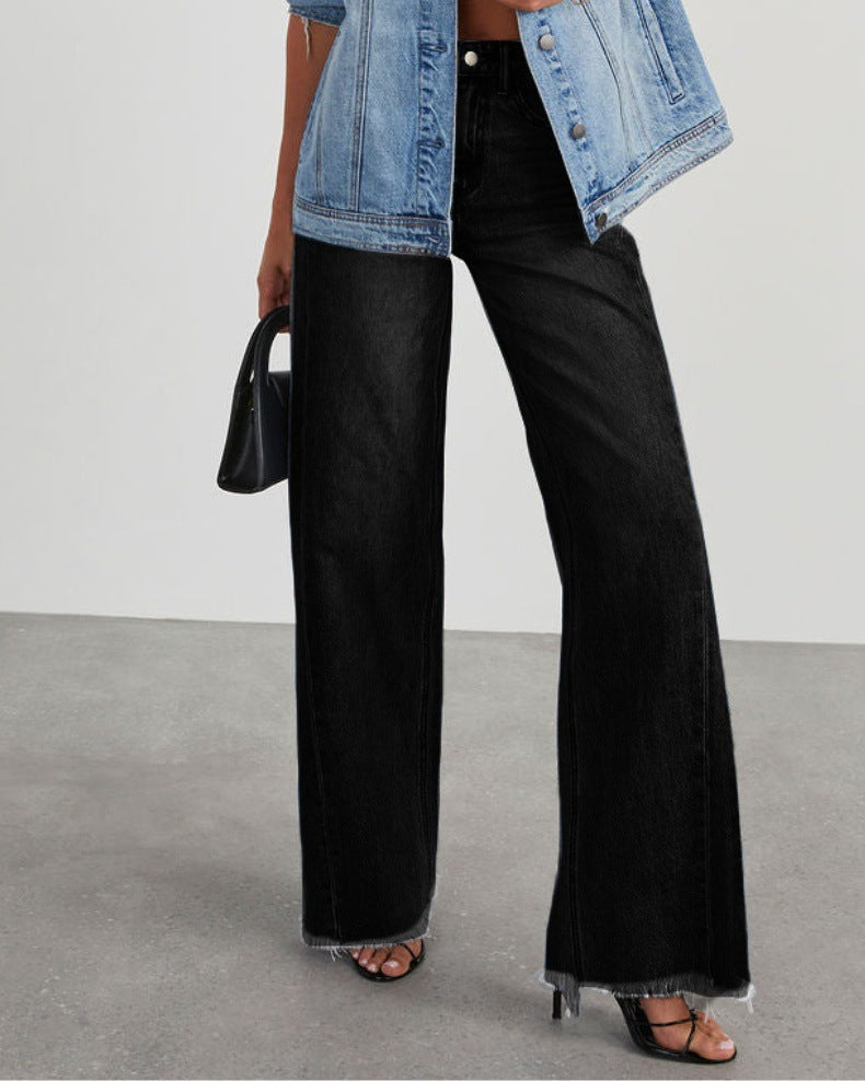 Women's Loose Fit Dark Denim Jeans