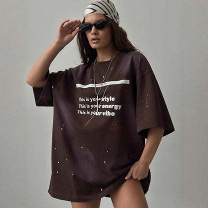 Relaxed Fit Women's Casual Tee with Soft Vintage Graphic