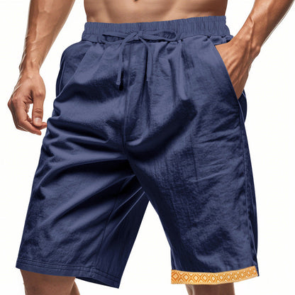 Relaxed Fit Linen Shorts with Adjustable Waistband