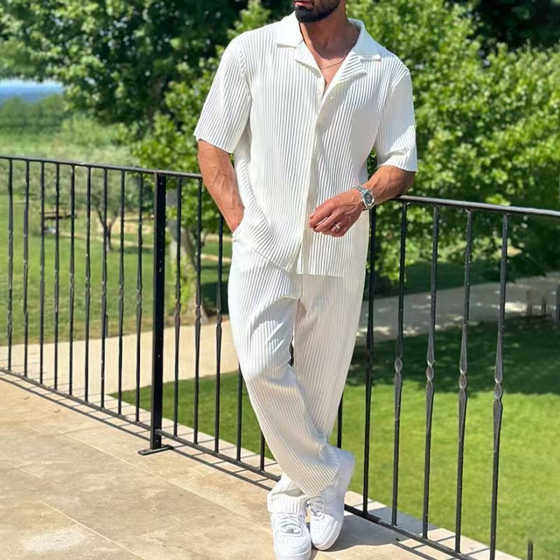 Men's Short Sleeve Shirt and Pants Set Lightweight - Nocini