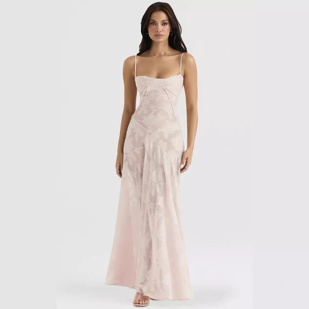 Elegant Womens Formal Gown with Embroidery