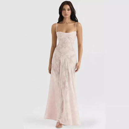Elegant Womens Formal Gown with Embroidery