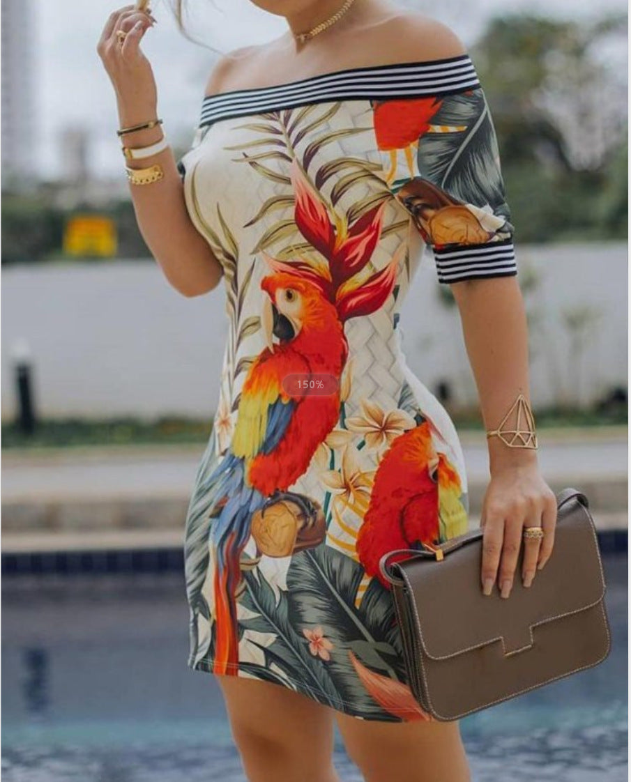 Women's Casual Mini Dress - Fit and Flare Style