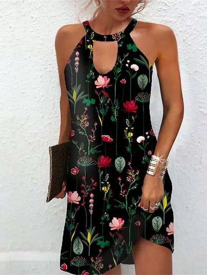 Casual Summer Halter Neck Mini Dress for Women