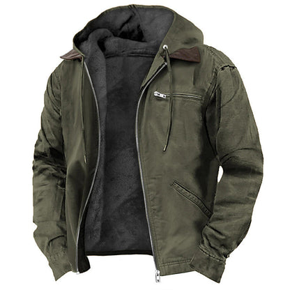 Casual Fit Fleece Hoodie Jacket with Utility Pockets
