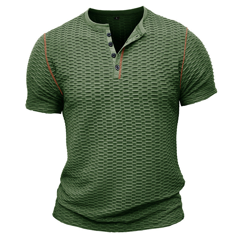 Men's Slim Fit Textured Short Sleeve T-Shirt