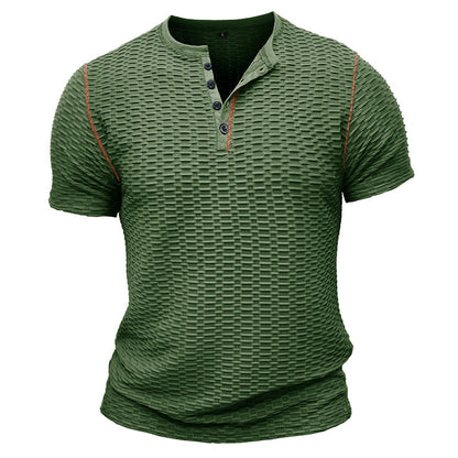 Men's Slim Fit Textured Short Sleeve T-Shirt