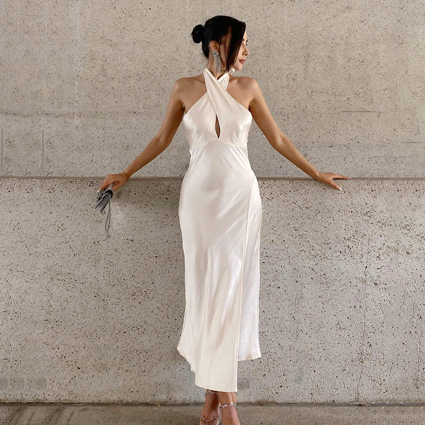 Elegant Satin Formal Gown - Fitted Mermaid Style Dress - Nocini