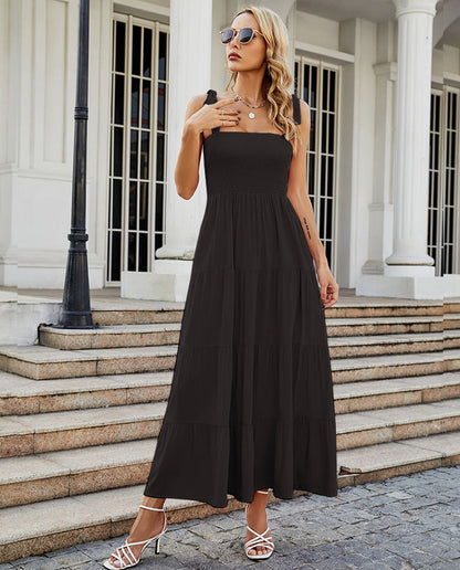 Flowy Long Sleeveless Summer Dress for Women