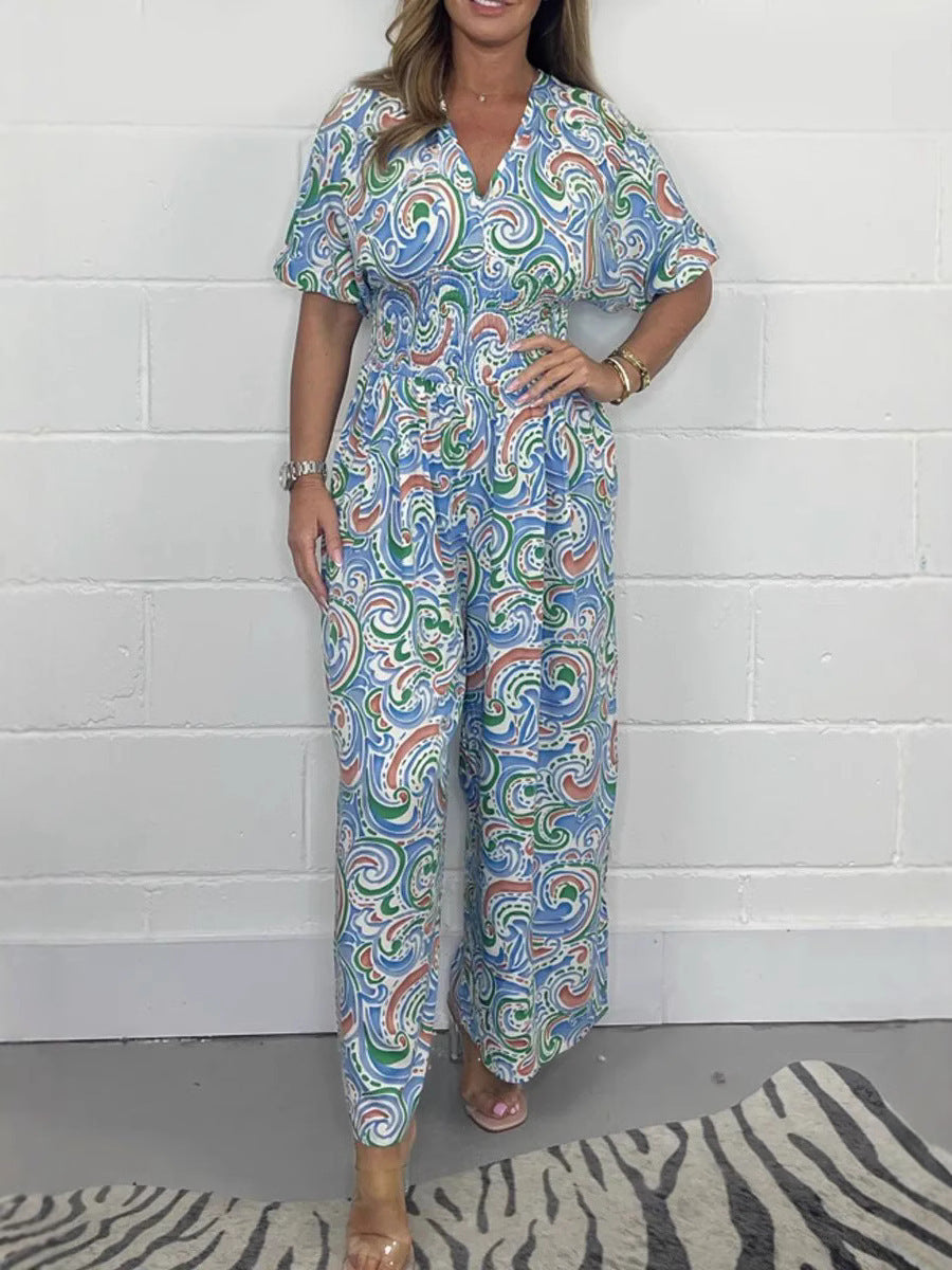 Comfy Women's Wide Leg Jumpsuit V-Neck Relaxed Fit