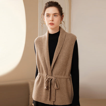 Comfy Women's Vest with Soft Shawl Collar Design - Nocini