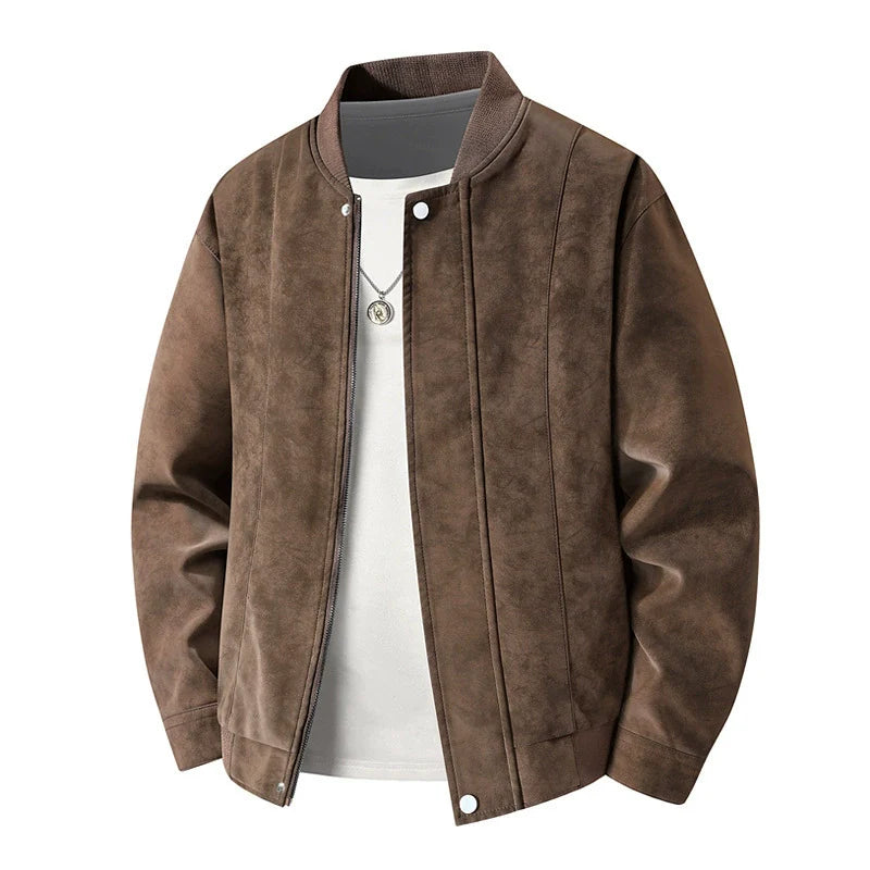 Slim Men's Synthetic Leather Jacket - Classic Fit