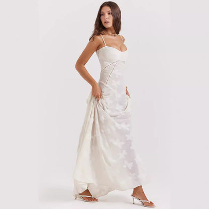 Elegant Womens Formal Gown with Embroidery