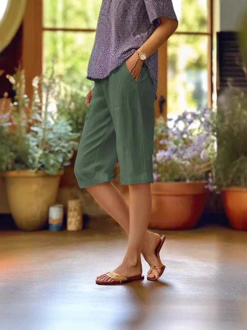 Ladies Classic Straight Fit Shorts with Pockets