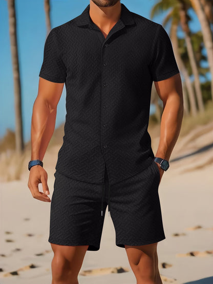 Men's Slim Fit Shirt and Shorts Set