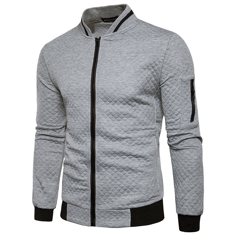 Men's Slim Quilted Zip Cardigan Sweater - Nocini