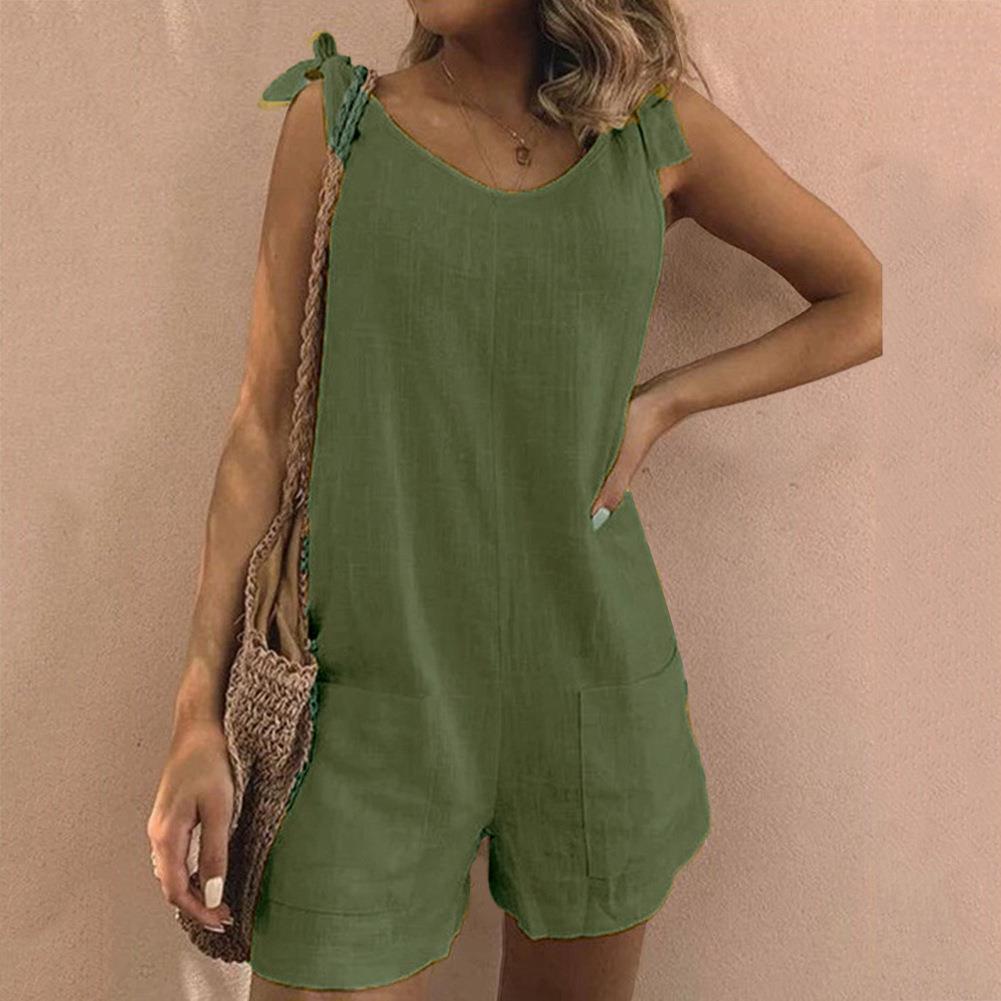 Summer Sleeveless Jumpsuit for Women with Pockets