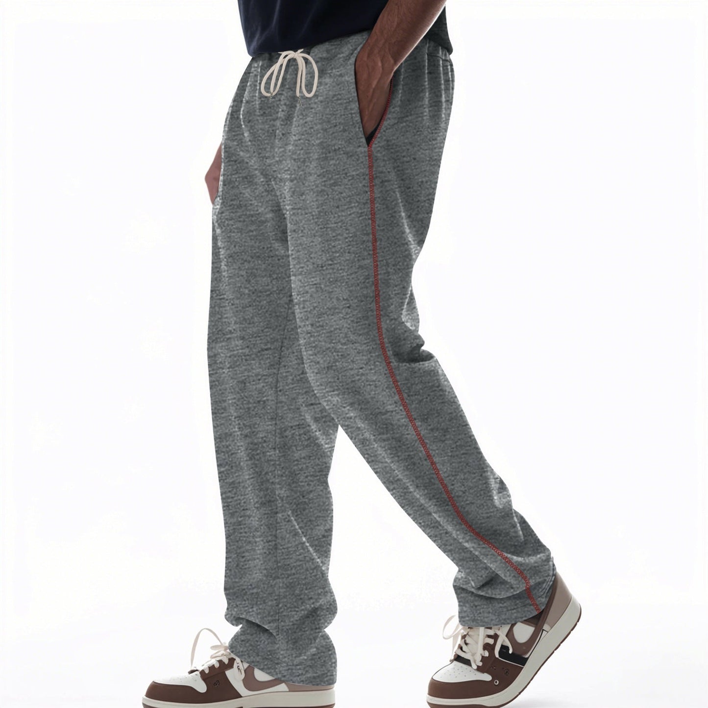 Comfortable Cotton Pants with Elastic Waist and Pockets