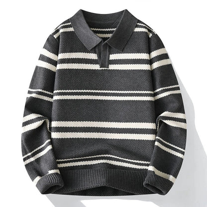 Classic Crew Neck Striped Sweater