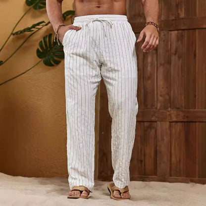 Comfortable Striped Cotton Pants for Men