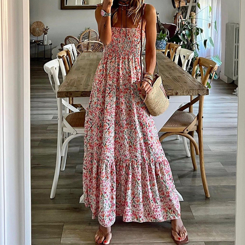 Flowy Maxi Dress with Boho Print and Relaxed Fit - Nocini