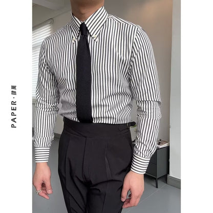 Slim Fit Men's Striped Cotton Shirt