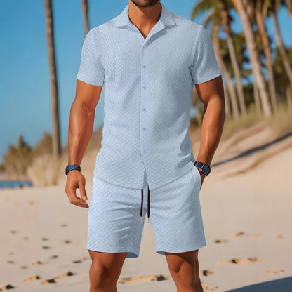 Men's Slim Fit Shirt and Shorts Set