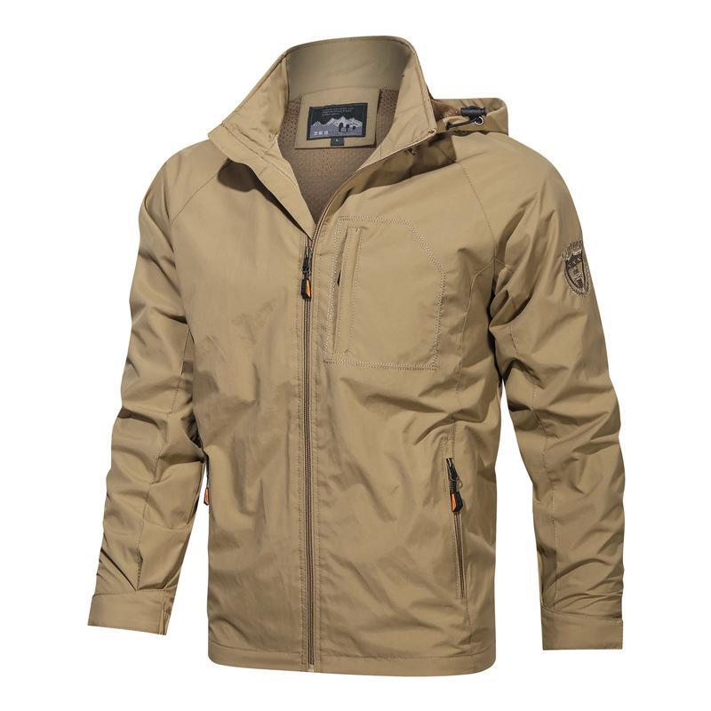 Waterproof Men's Hooded Jacket with Zip Pockets - Nocini