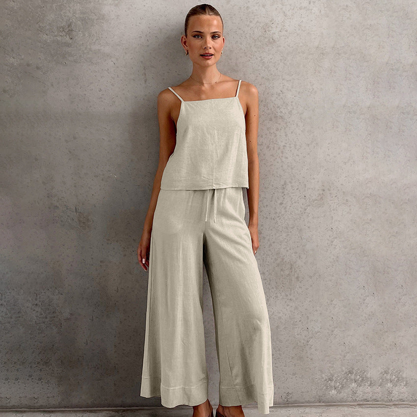Casual Summer Top and Loose Pants Set - Nocini