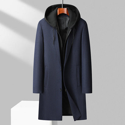 Warm Hooded Wool Men's Winter Coat