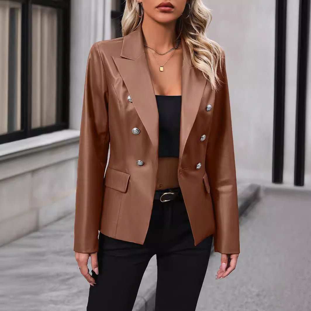 Classic Fit Women's Double Breasted Blazer Jacket