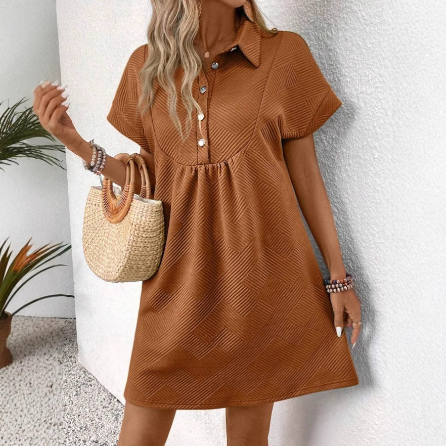 Casual Women's Polo Dress with Soft Short Sleeves
