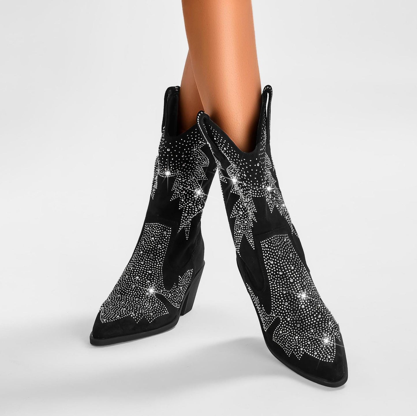 Fashionable Womens Cowboy Boots with Sparkle Details