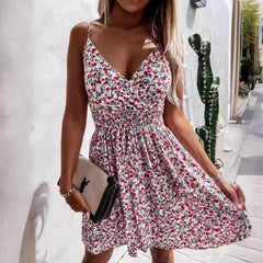 Women's Floral Sleeveless Wrap Dress
