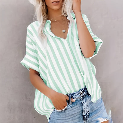 Casual Striped Cotton Women's Shirt