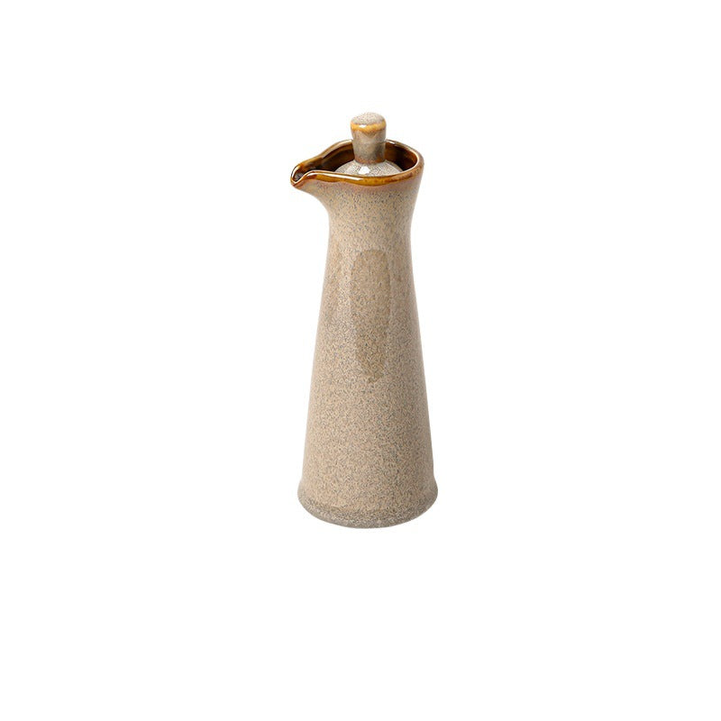 Sleek White Ceramic Oil Bottle With Easy Pour Lid