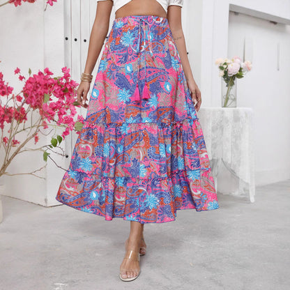Flowy Women's Maxi Skirt with Drawstring Waist